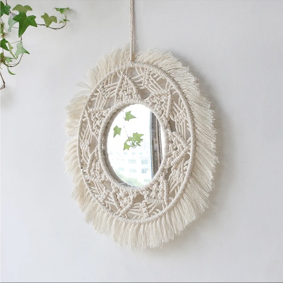 New Boho Macrame Round Mirror - Picture 4 of 4